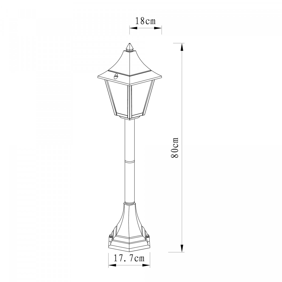 Lampe de terrasse Livorno (7205) avec lanterne carrée | Nostalux.fr de KS Lighting