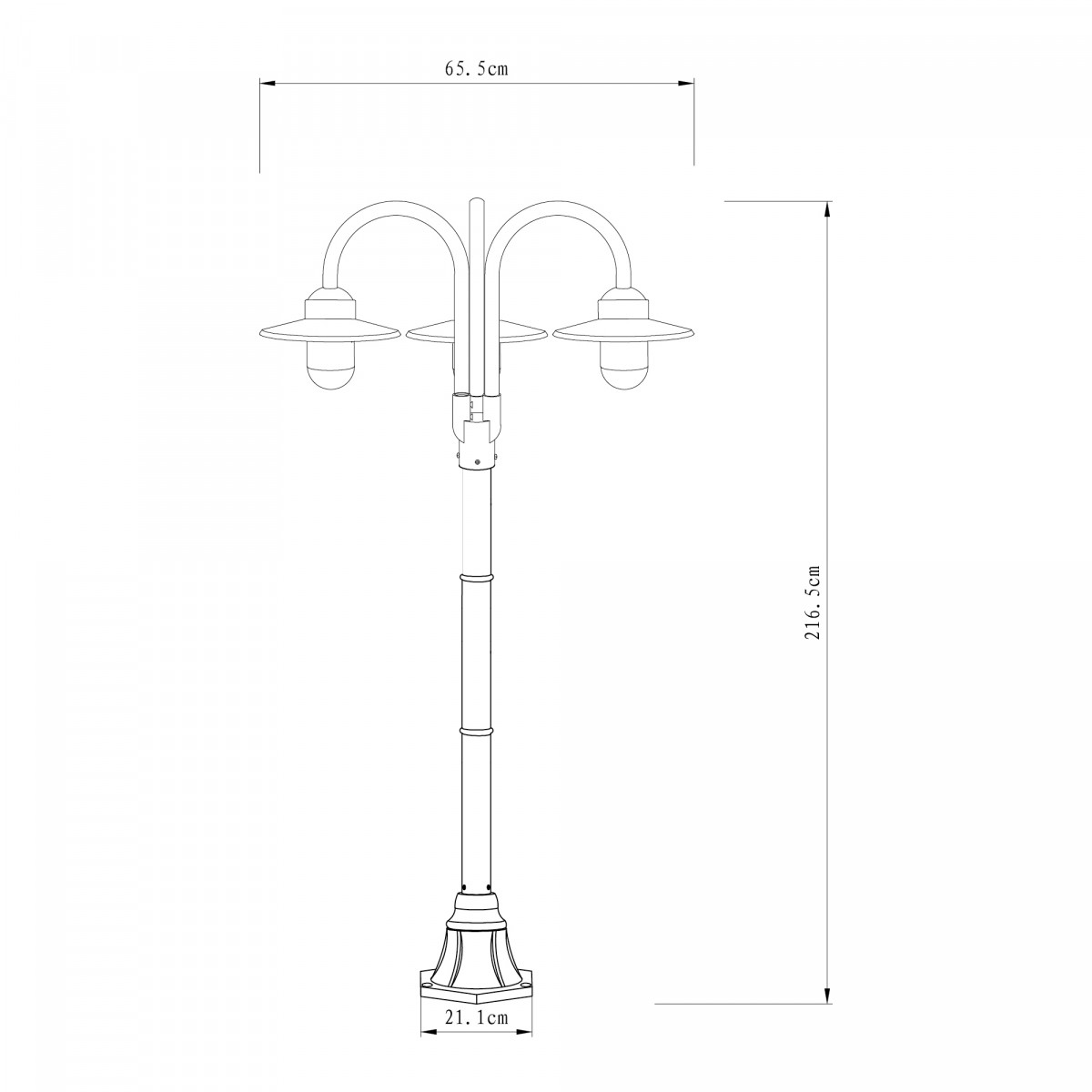 Lampadaire (7399) noir Dolce Retro 3 lumières -7399 en aluminium 