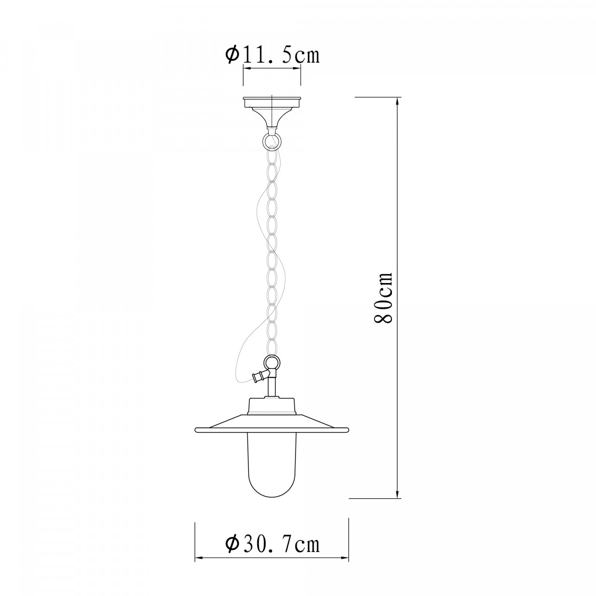 Lampe d'extérieur à chaîne Vita (7403) robuste et de style industriel  