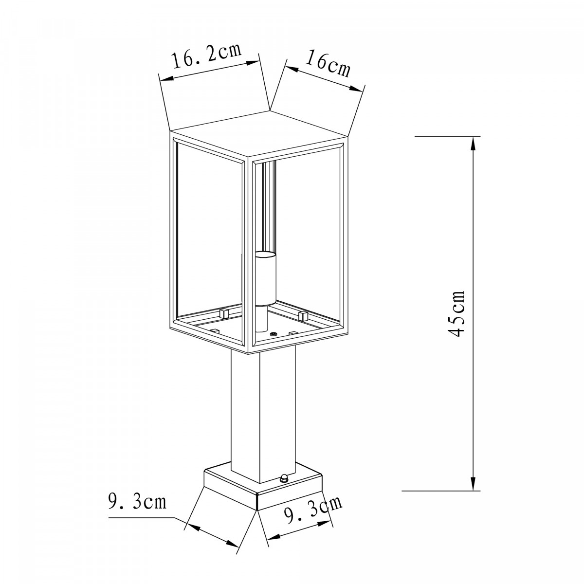 Lampe d'extérieur sur pied noire, Soho, moderne, éclairage d'extérieur 