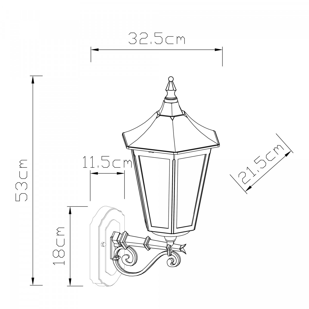 éclairage d'extérieur Zeist  (7551) - Nostalux - lanterne six faces
