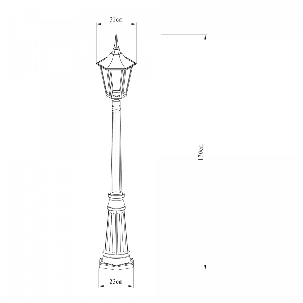 Lampe de terrasse Zeist (7552) avec lanterne hexagonale de KS Lighting