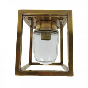 Lampe d'extérieur en laiton Ferryhill de forme carrée en couleur laiton