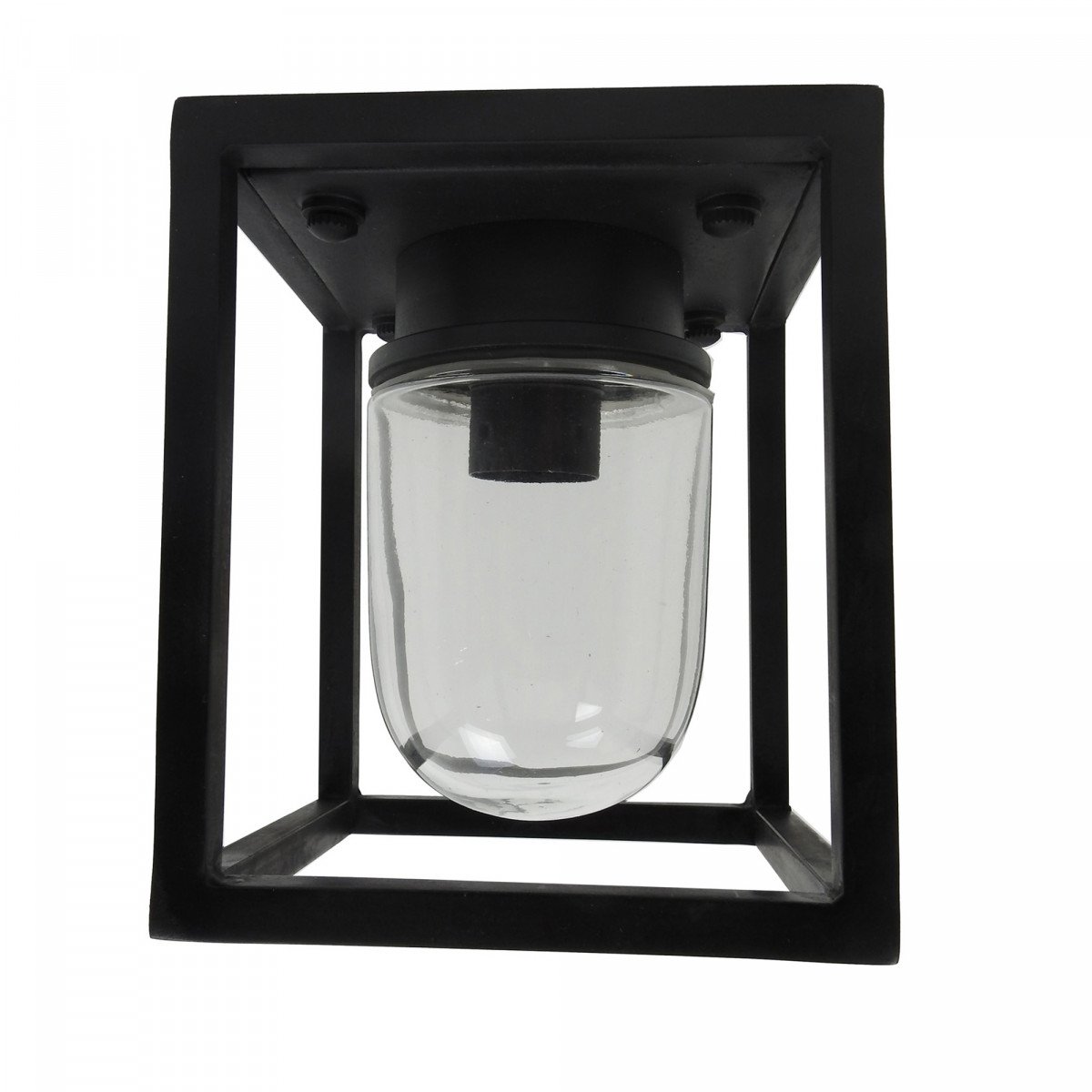 Lampe d'extérieur Ferryhill en laiton de forme carrée de couleur noire