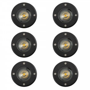 Set de 6 spots au sol noirs ronds Ø11 encastrables LED 