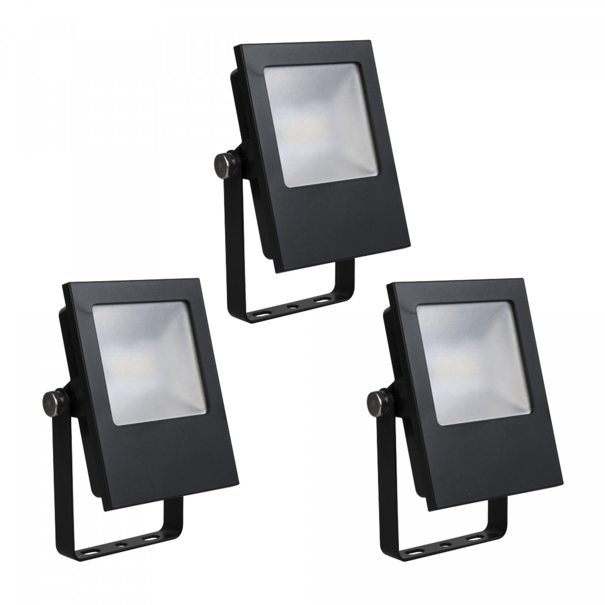 Lot de 3 projecteurs de jardin LED Floodlight 9,5w noir mat 1x3000k