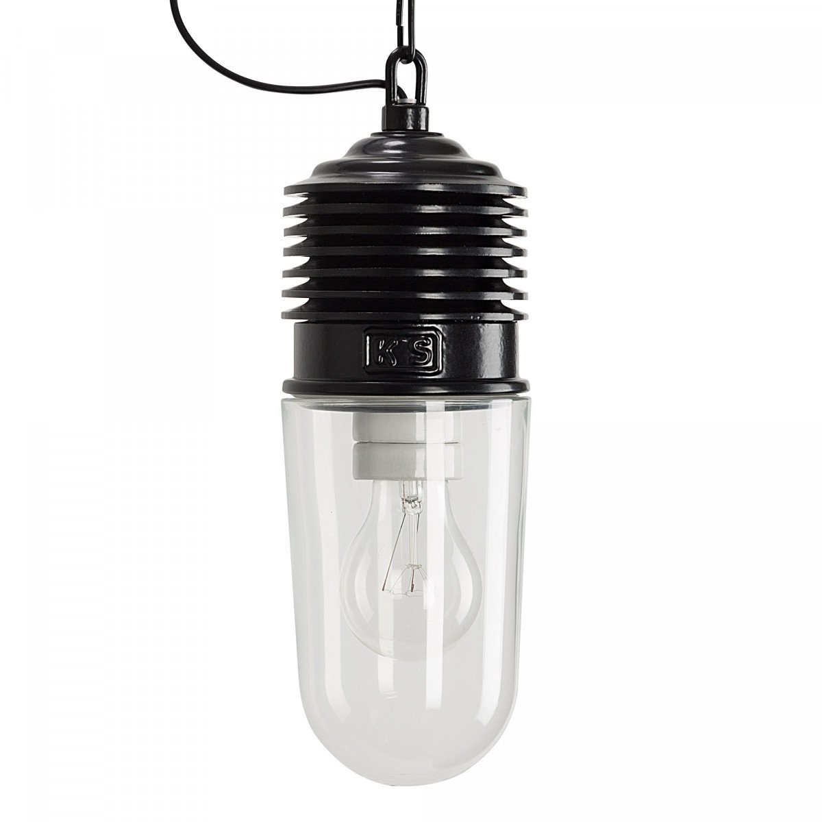 Lampe suspendue Genius noire (6500d4) - éclairage Industriel de KS | Nostalux.fr