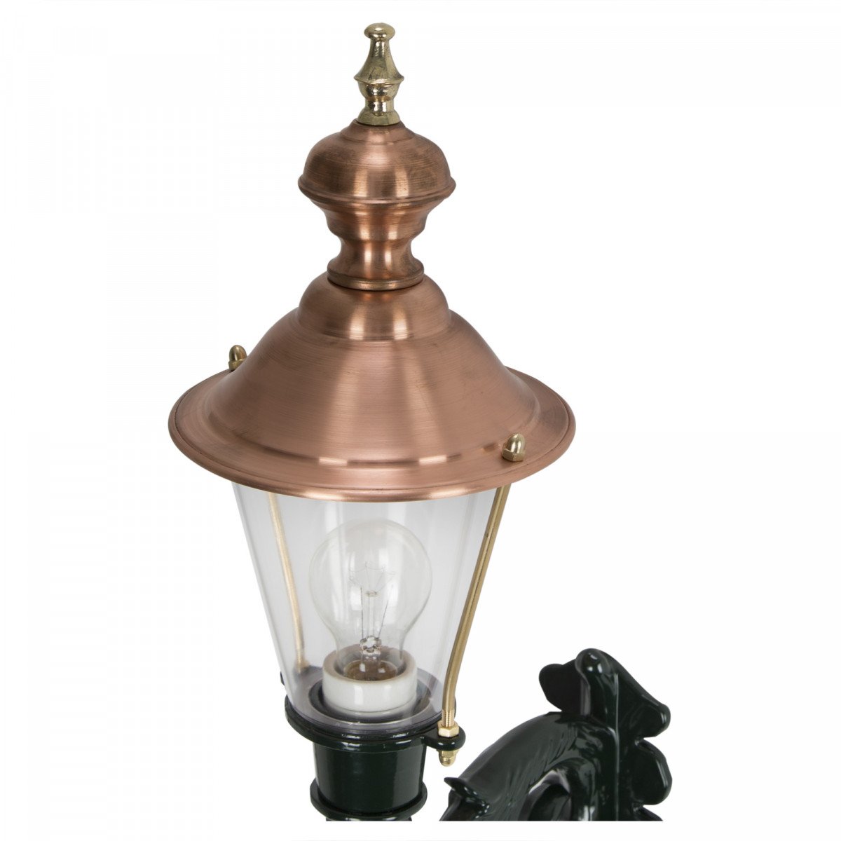 Éclairage extérieur campagnard - lampe extérieure classique KS Hoorn montante verte - ronde en cuivre koper