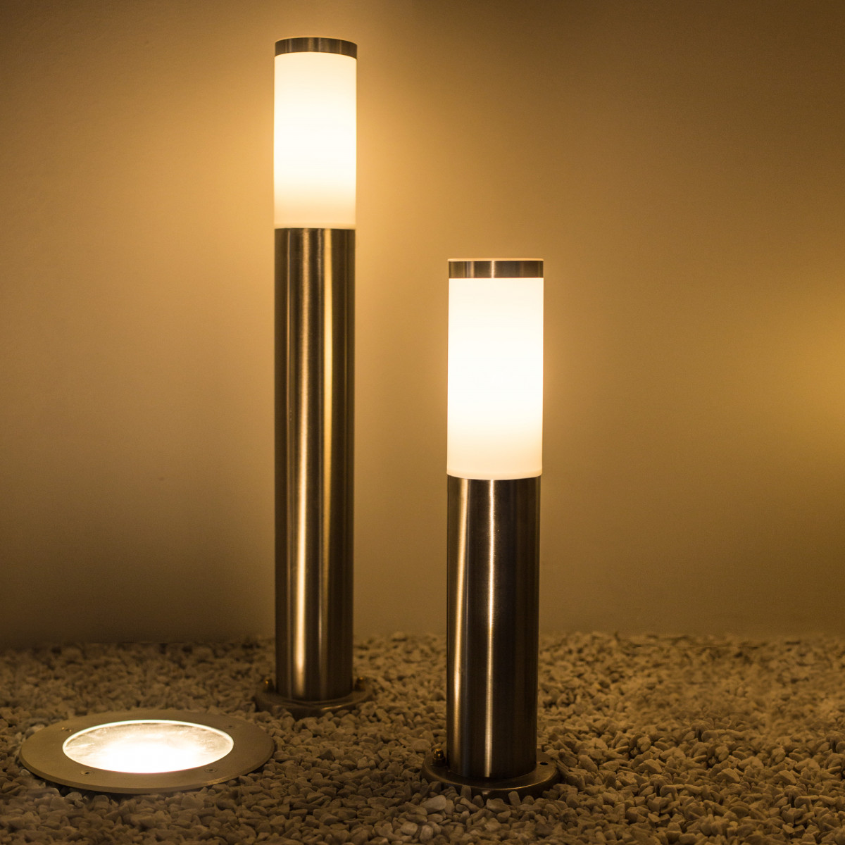 Set de 3 lampes de jardin Lech 2 (3x7029) acier inoxydable de KS Lighting