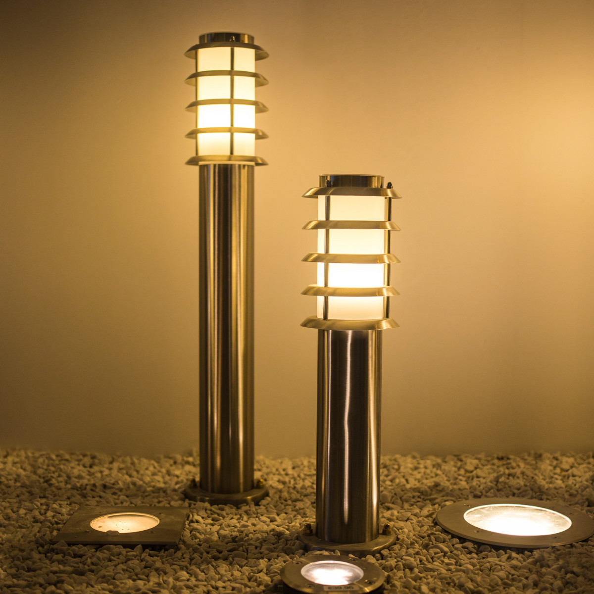 Set de 3 lampes de jardin Soll 3 (3x7038) en acier inoxydable de KS Lighting