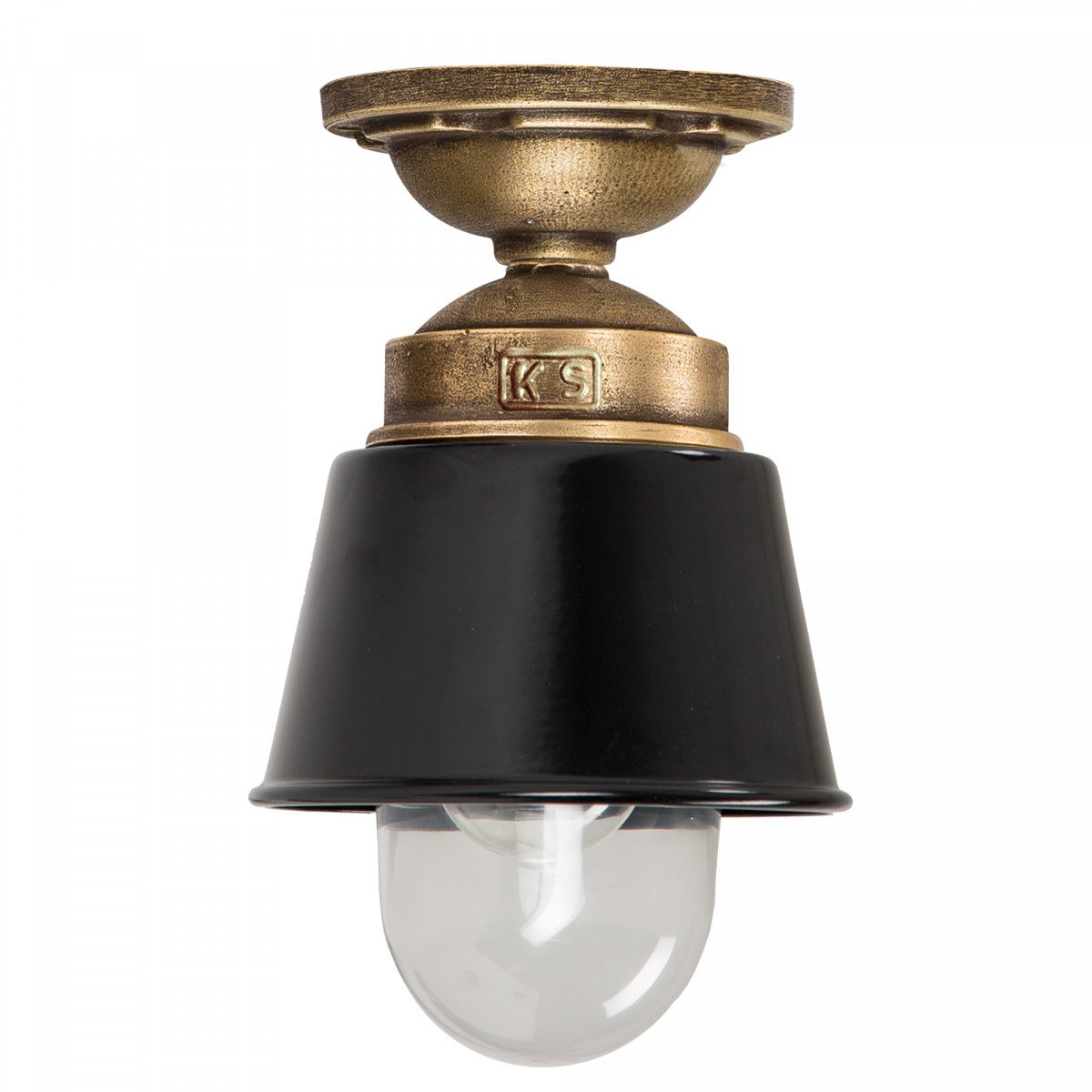 Plafonnière noire et bronze vintage Kostas (8720) style industriel de KS Lighting| Nostalux.fr