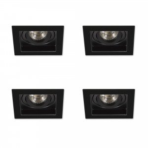 Set de 4 spots Axl carrés noirs | Nostalux.fr