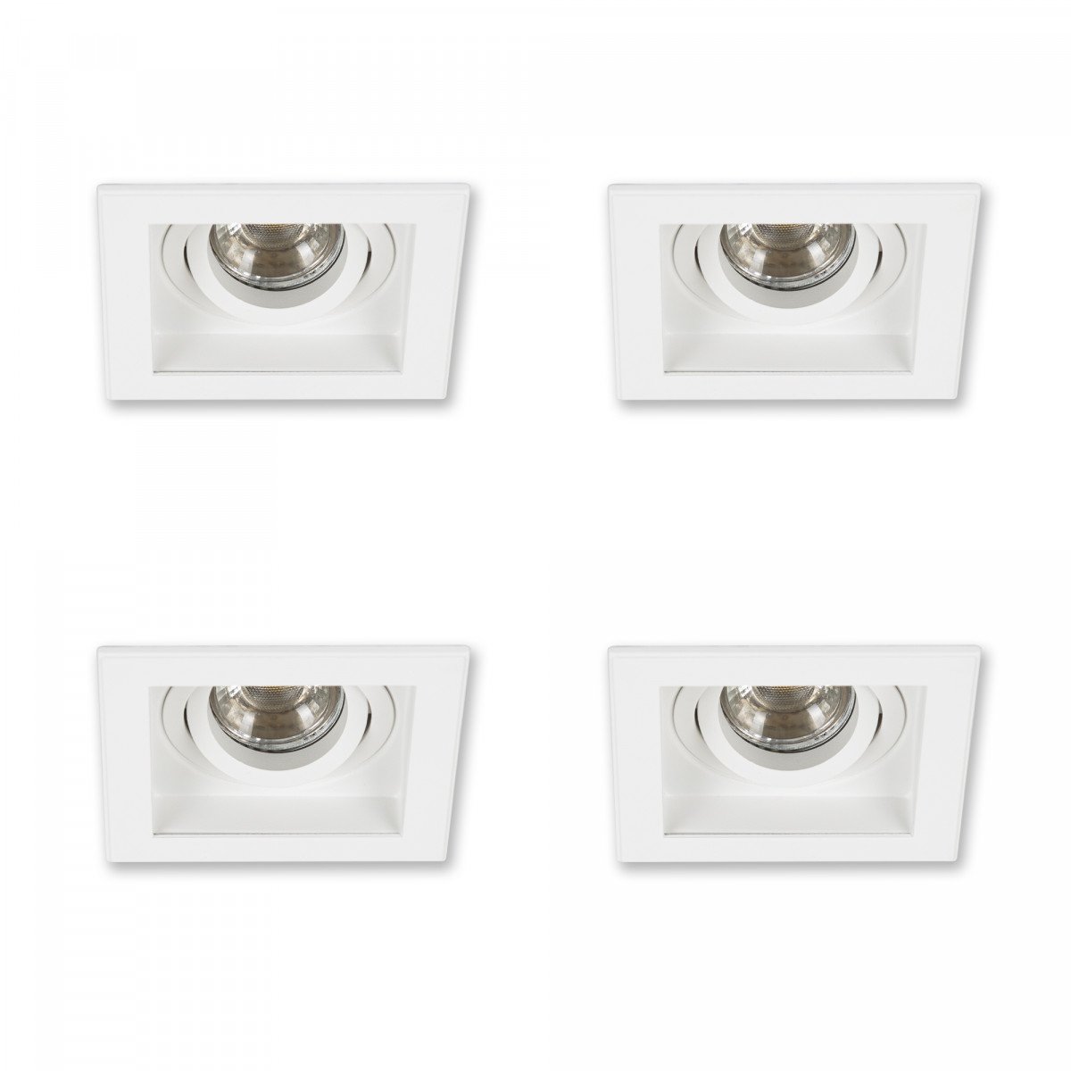 Set de 4 spots Axl encastrables et orientables blancs | Nostalux.fr