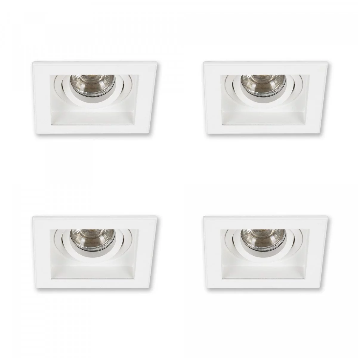 Set De 6 Spots LED Encastrables Orientables 5W - Blanc Chaud, Finition Nickel Mat, IP20