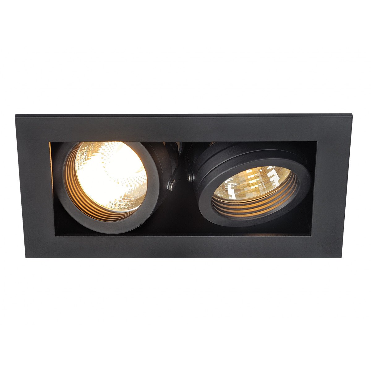 Plafonnier noir mat Kadux (115520) encastrable avec 2 spots 2xGU10 | Nostalux.fr