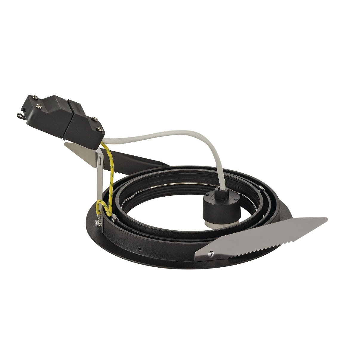 New Tria Es111 1 Round Zwart Mat 1xgu10 Bladveren