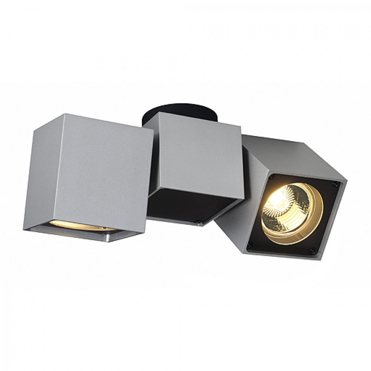 Plafonnier 2 spots Altra Dice gris argent/noir 2xGU10 de SLV | Nostalux.fr