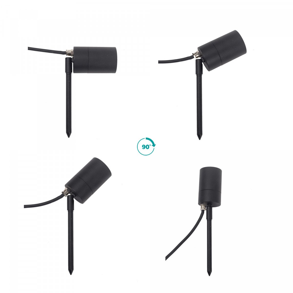 lot 6 spots LED plug & play de jardin à piquets capteur jour/nuit de KS Lighting