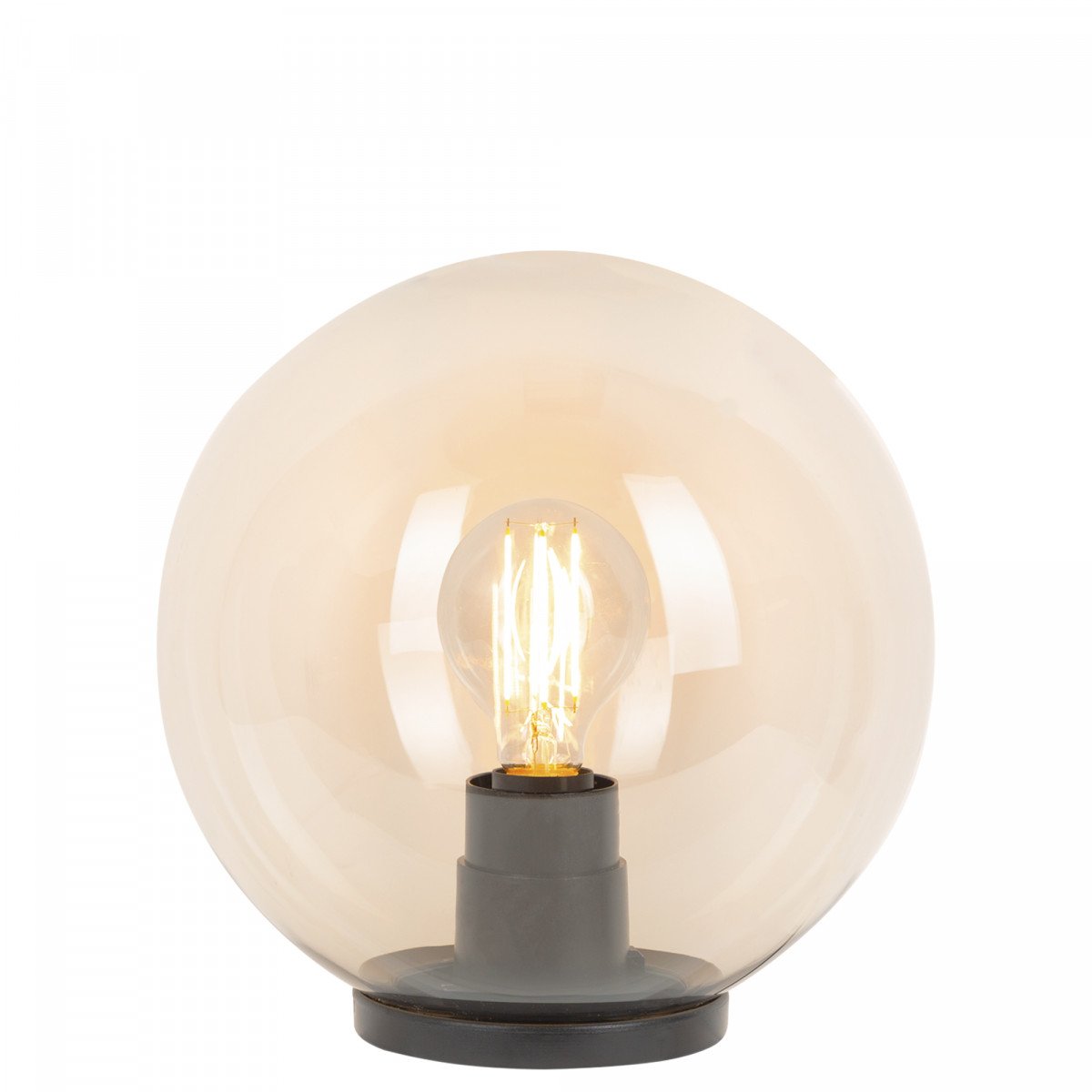 Boule lumineuse de jardin plastique fumé 30 Ø  avec piquet