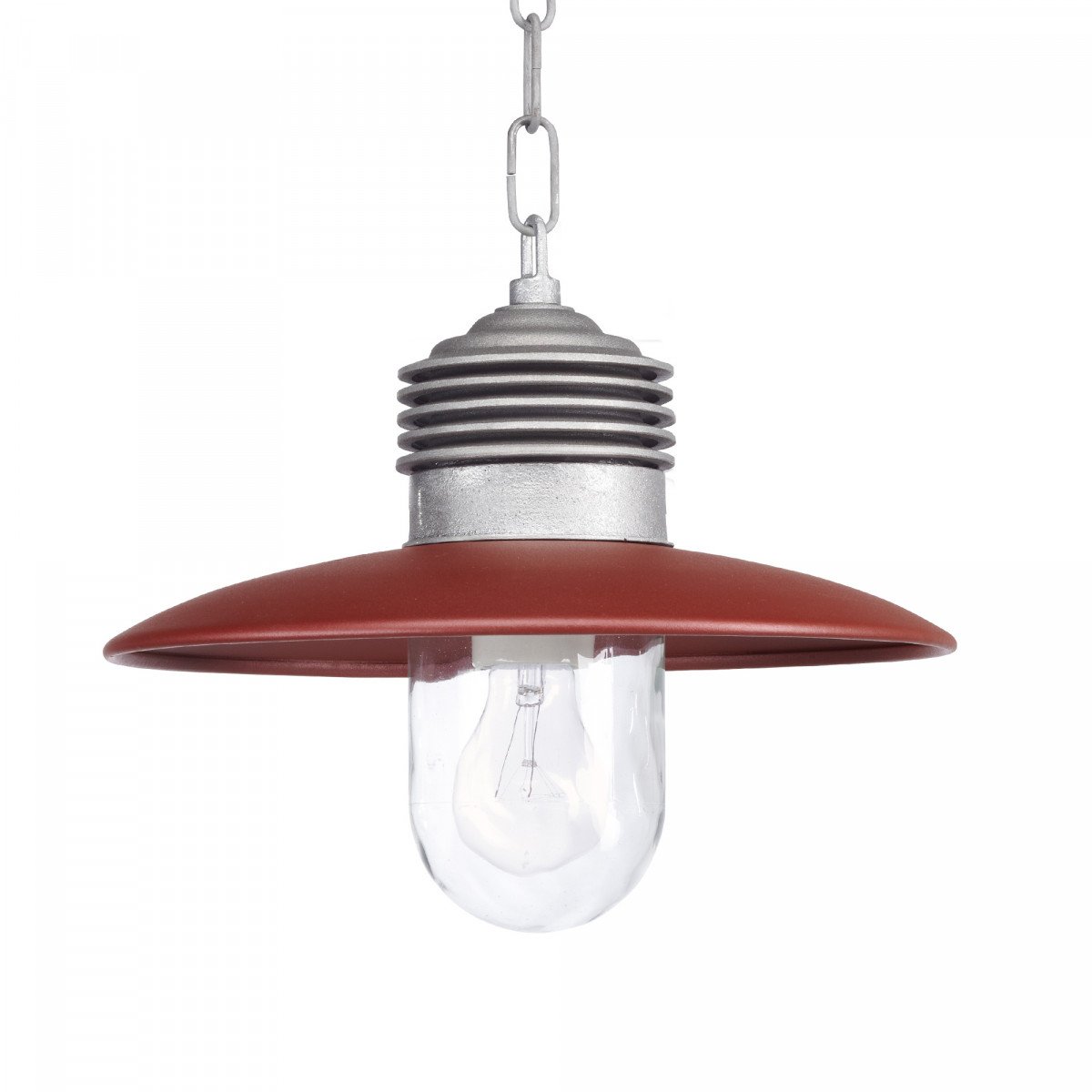 Suspension sur chaîne Ampère aluminium et rouge  de KS Lighting