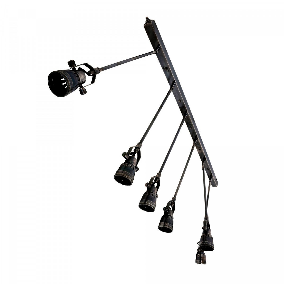Suspension noir vintage Spider (30683) 6 lumières | Nostalux.fr