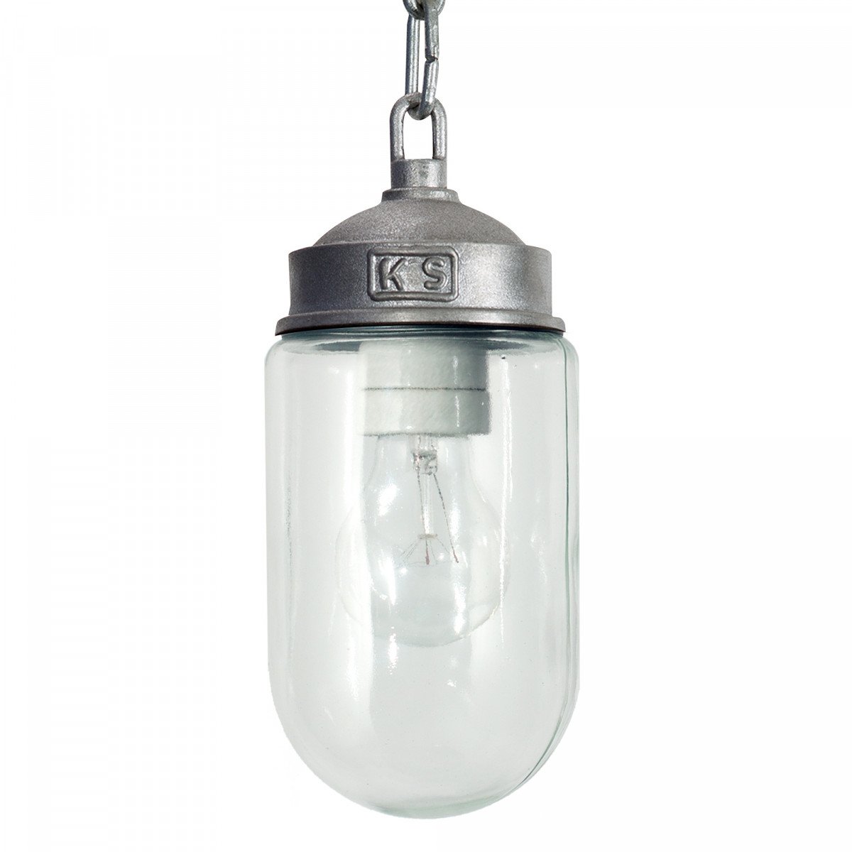 Lampe suspendue à chaîne industrielle One-Eighty aluminium