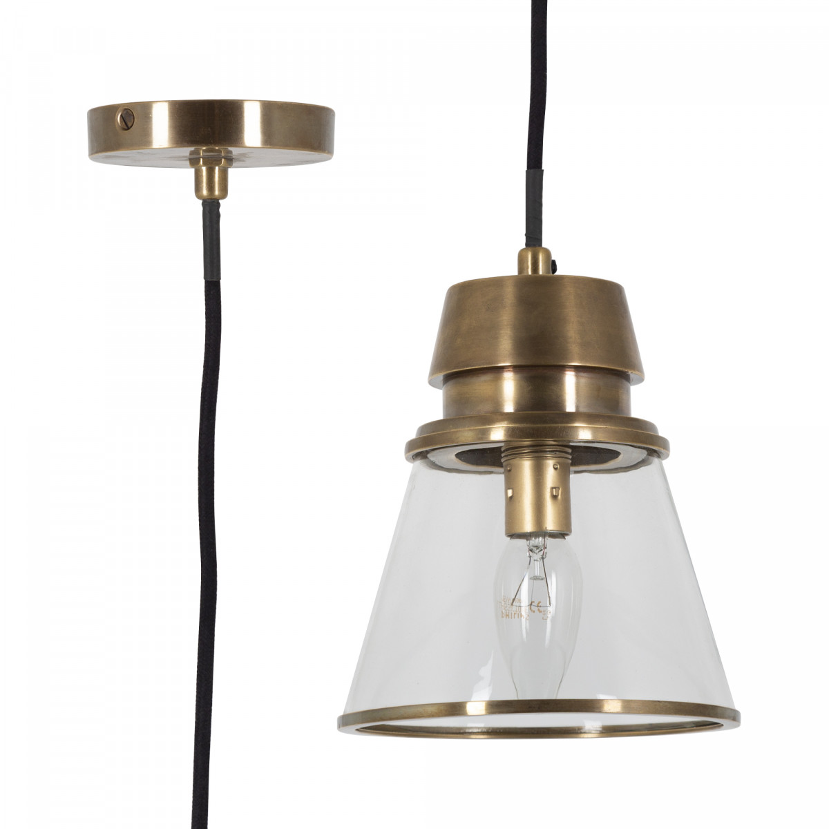 Lampe suspendue Purdy bronze vieilli style industriel | Nostalux.fr