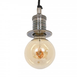 Pollux argent antique suspension aluminium E27 élégant