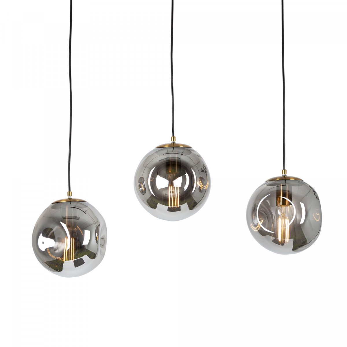 Suspension sur fil Orbs 3 boules lumineuses Design | Nostalux.fr