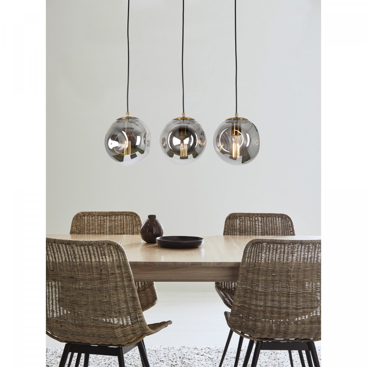 Suspension sur fil Orbs 3 boules lumineuses Design | Nostalux.fr