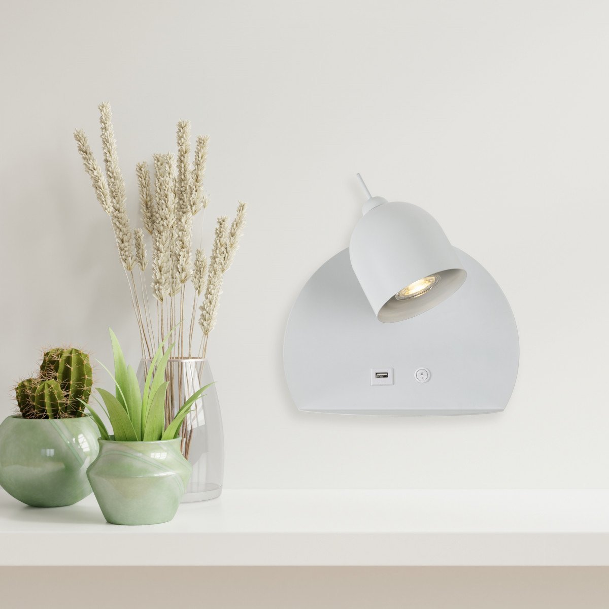 Applique murale blanche Essence (7692) USB | Nostalux.fr
