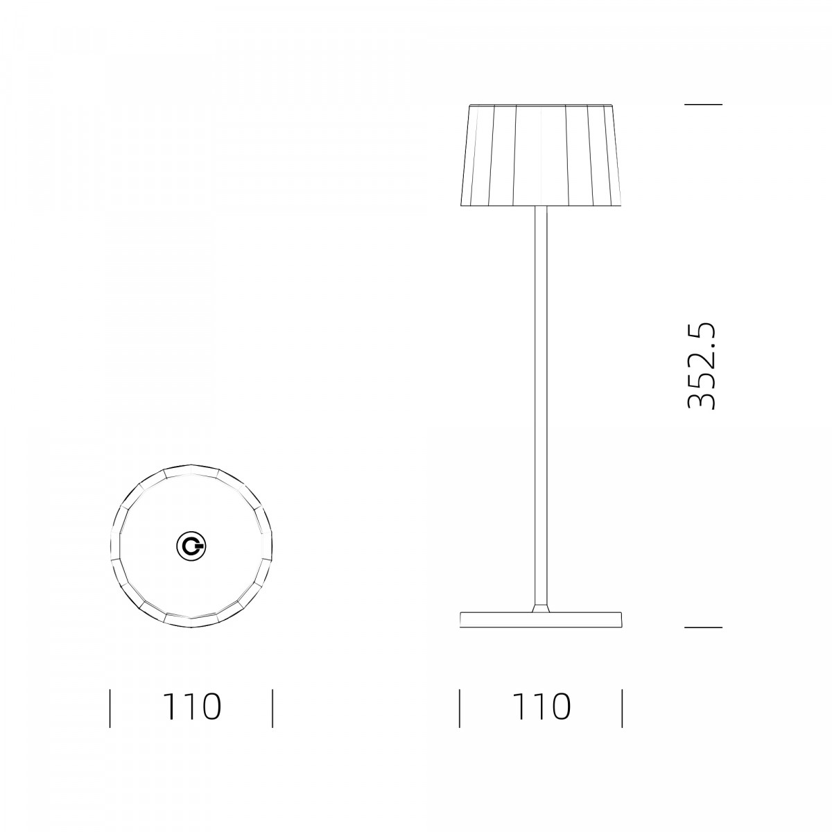 Lampe de table rechargeable tactile Lido (7622) Noire | Nostalux.fr
