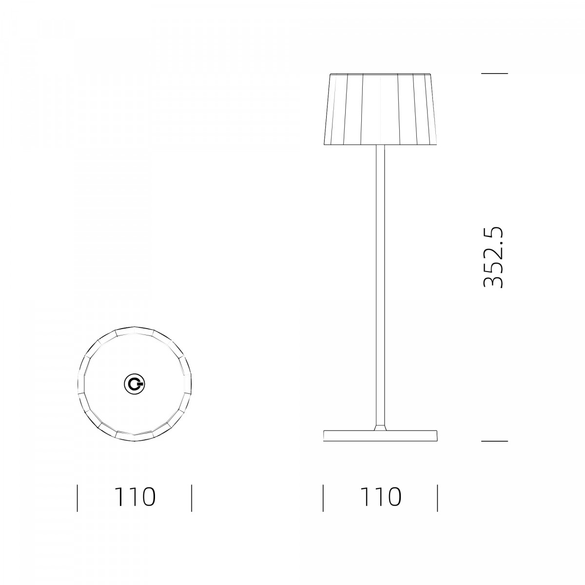 Lampe de table Lido Tactile Anthracite avec câble USB 