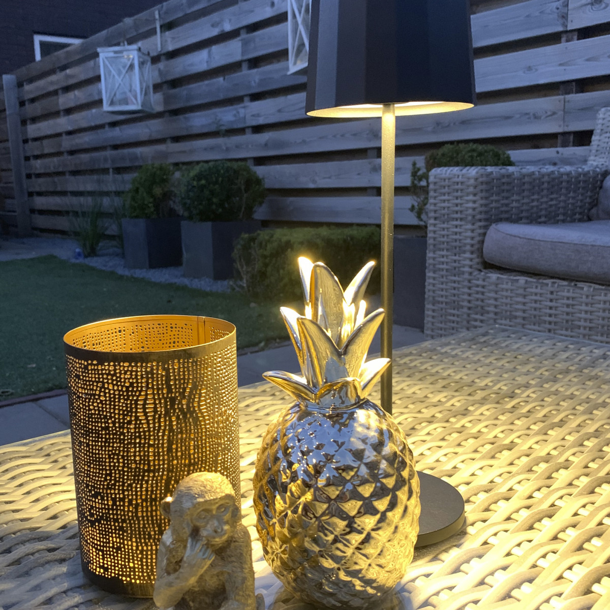 Lampe de table rechargeable tactile Lido (7624) jaune ocre avec USB | Nostalux.nl