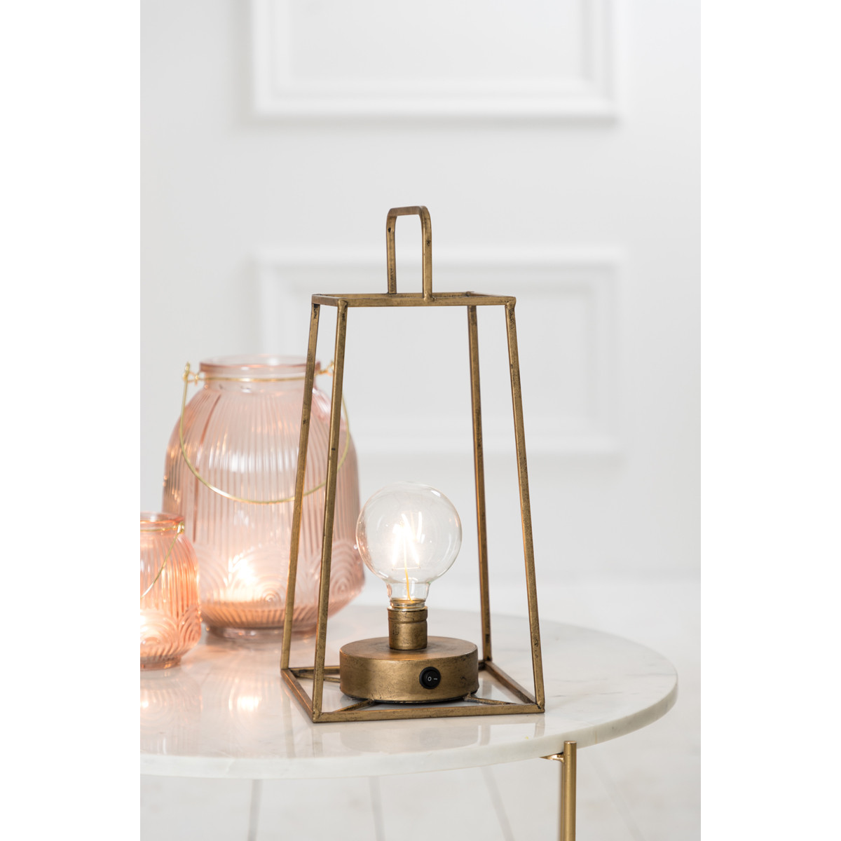 Lampe de table Fauve bronze vintage avec ampoule | Nostalux.fr