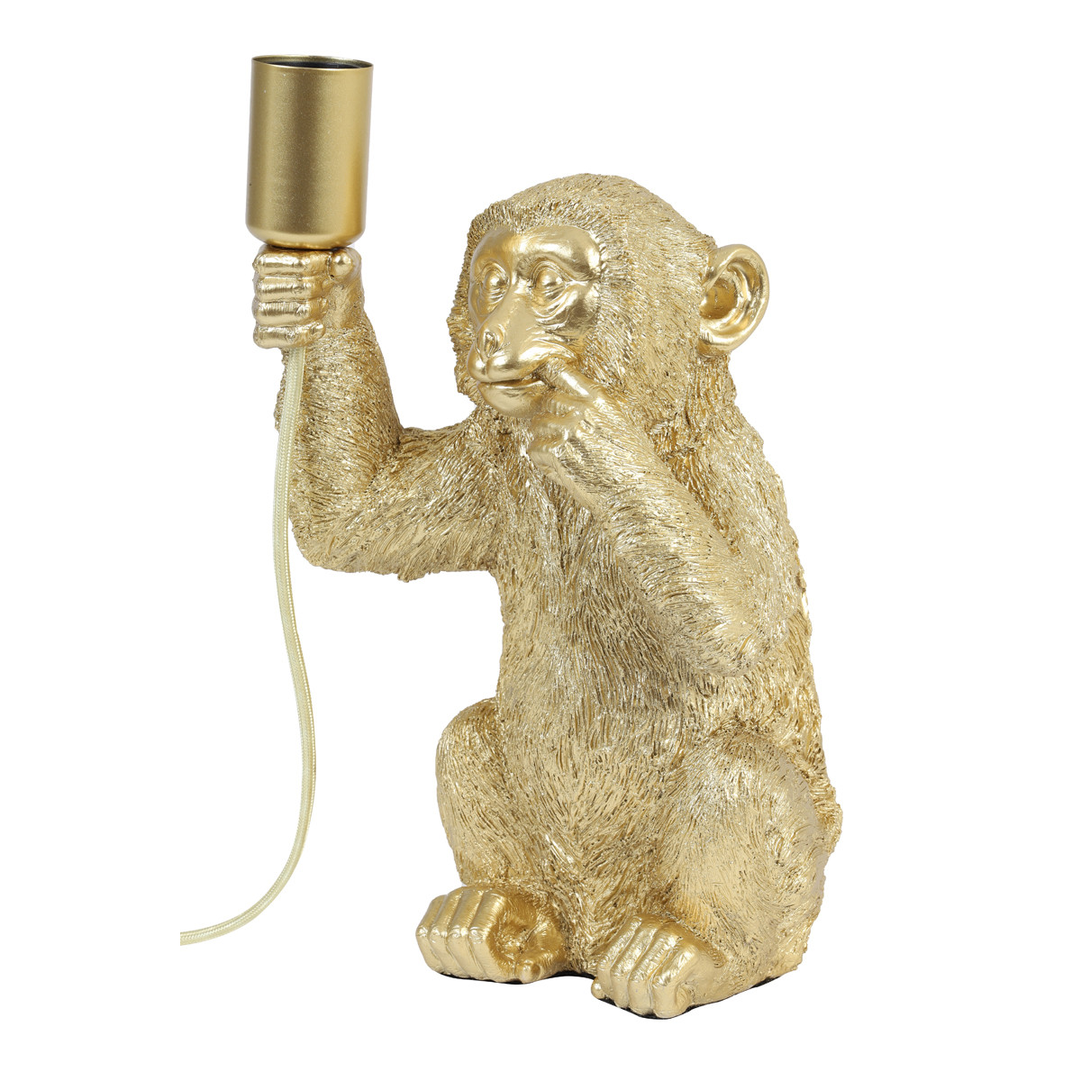 Lampe de table Monkey (Singe) dorée | Nostalux.fr