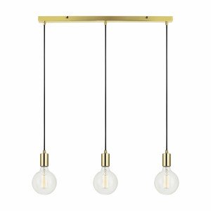 Sky Straight suspension laiton 3×E27 design scandinave