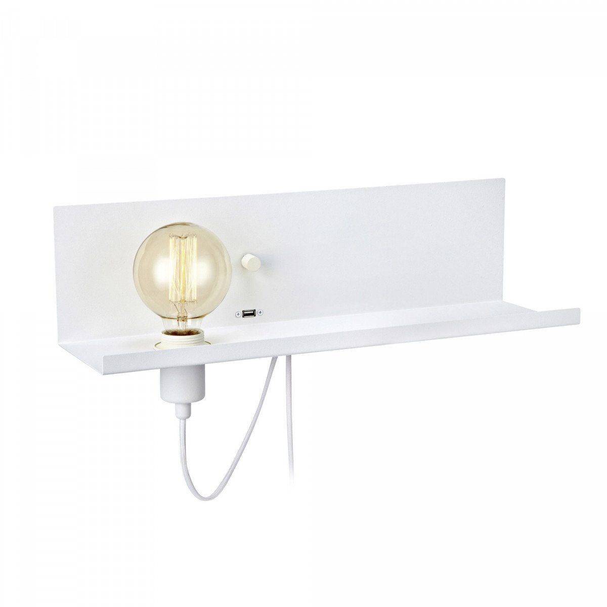 Applique murale blanche multi usages USB (106969) | Nostalux.fr