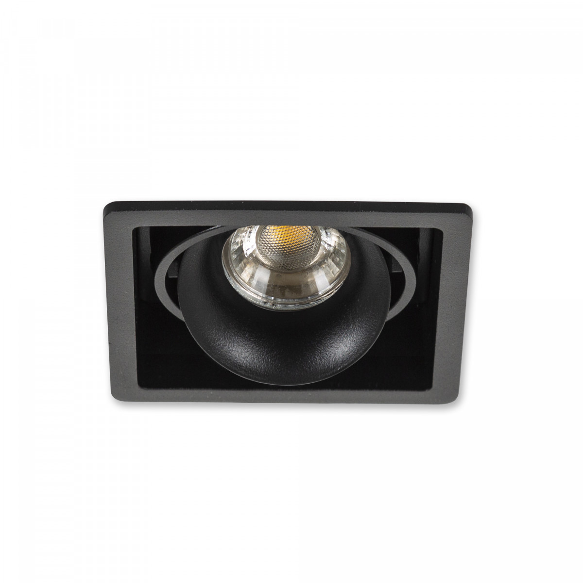 Spot de plafond Bjorn 1 (7666) noir carré orientable à encastrer | Nostalux.fr