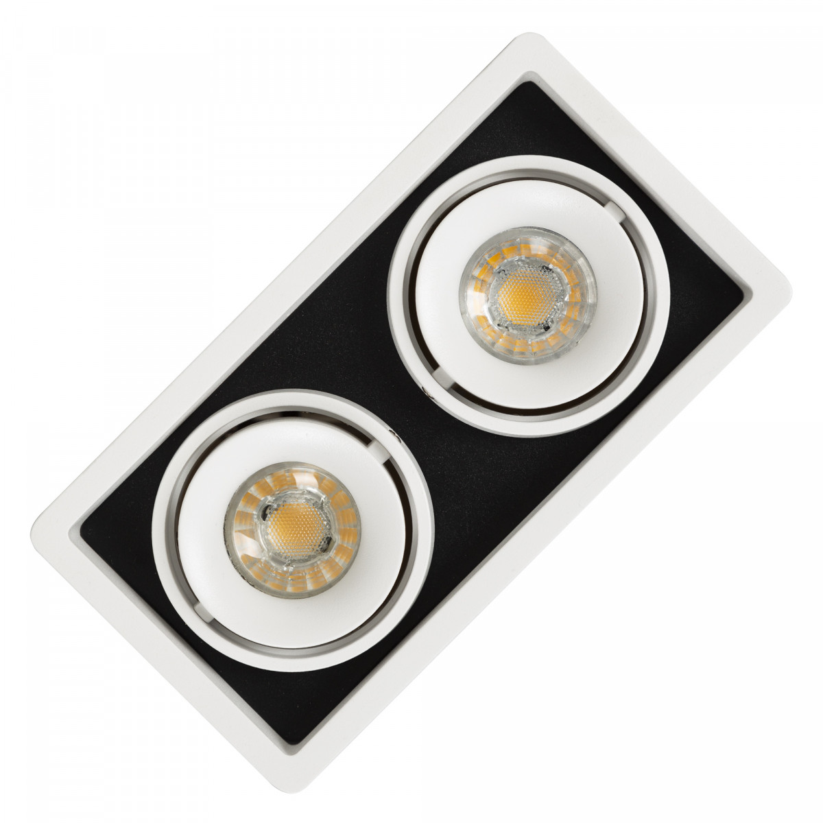 Set de 3 spots doubles à encastrer Bjorn 2 (7667X3) blancs orientables | Nostalux.fr