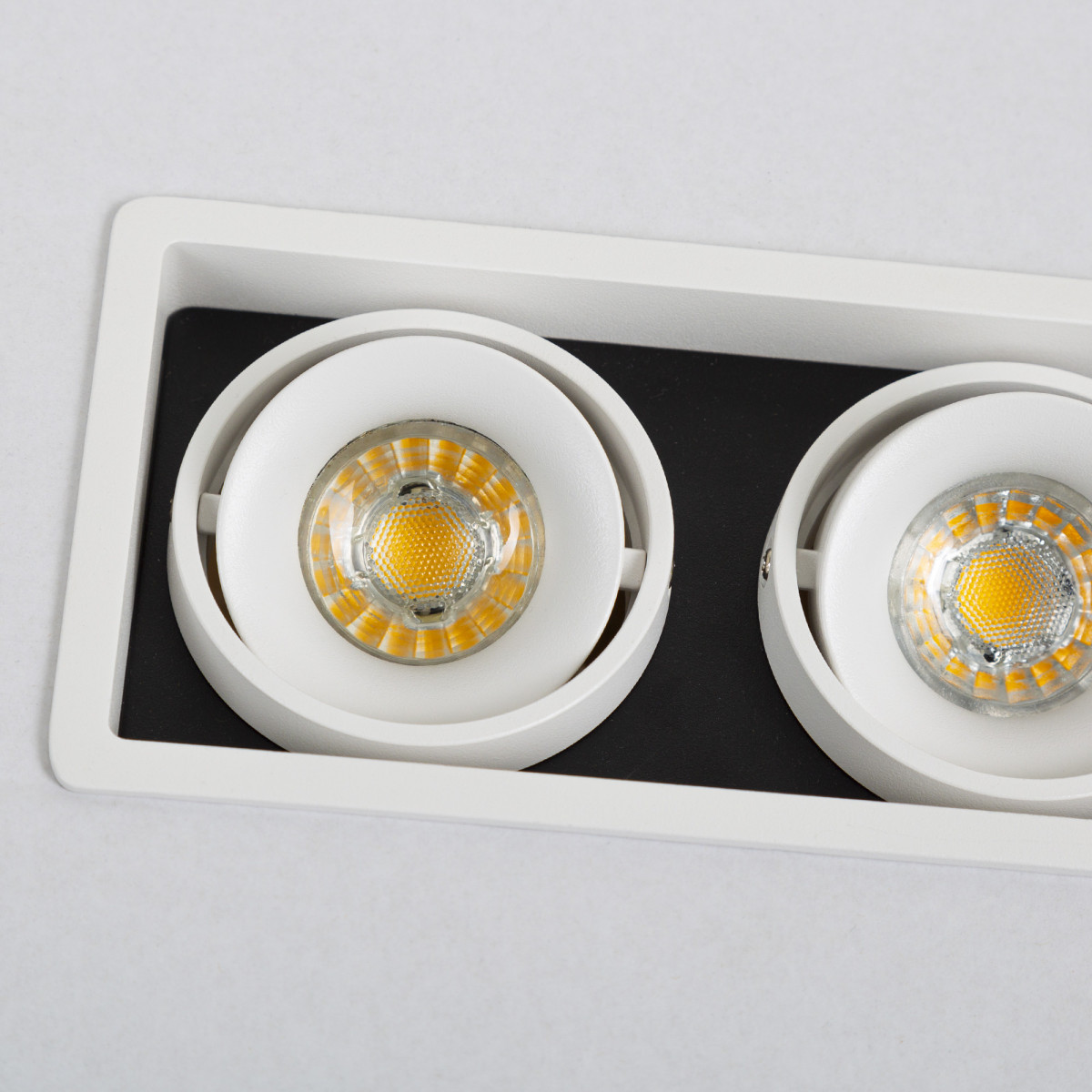 Set de 3 spots doubles à encastrer Bjorn 2 (7667X3) blancs orientables | Nostalux.fr