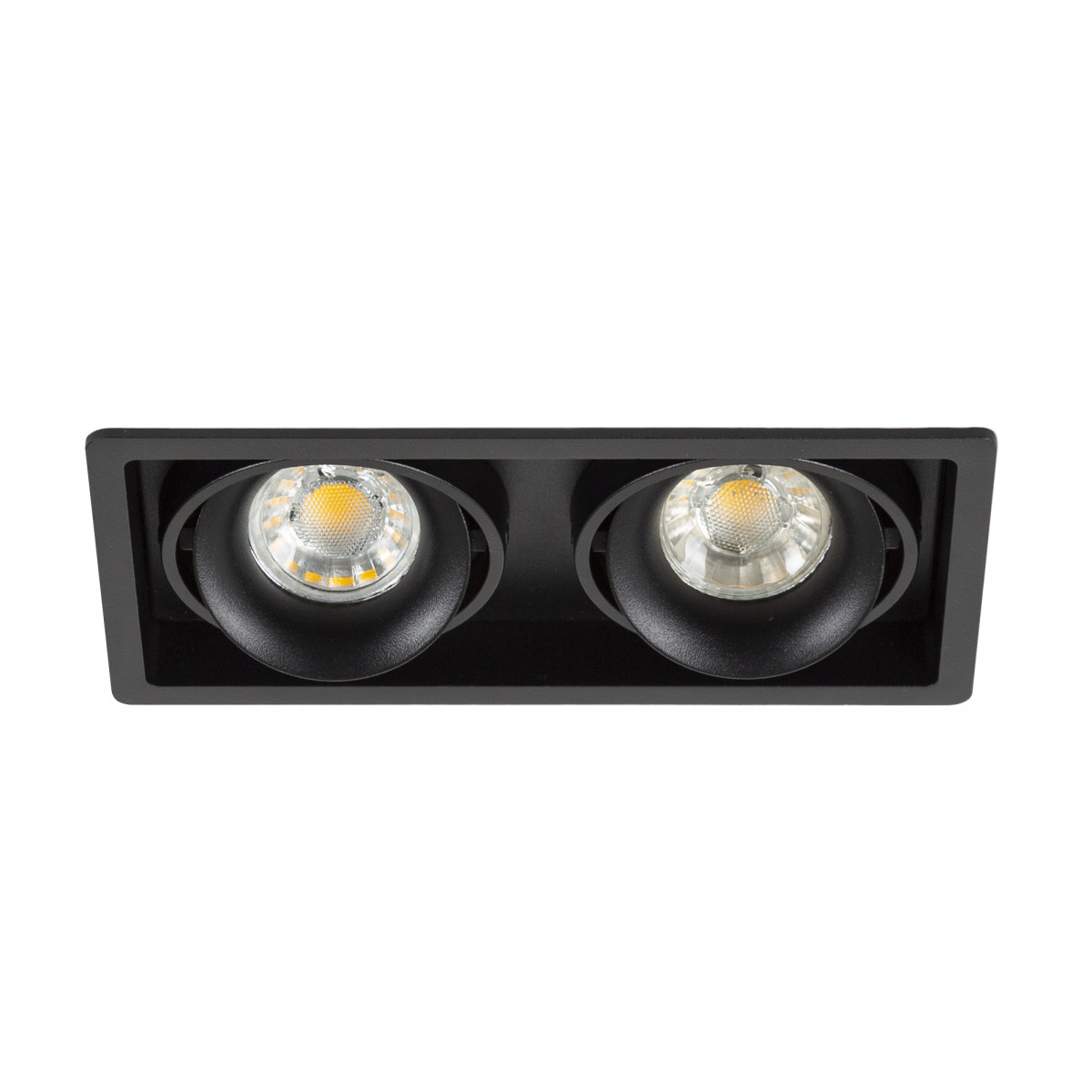 Set de 6 double spots Bjorn 2 (7768X6) noirs orientables à encastrer | Nostalux.fr