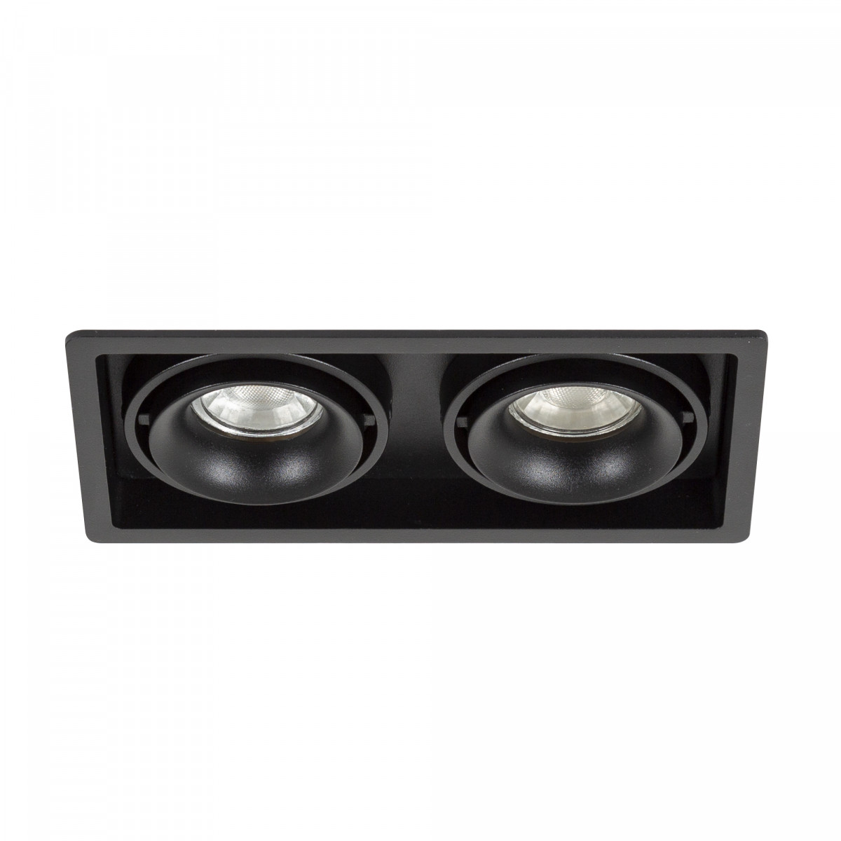 Set de 6 double spots Bjorn 2 (7768X6) noirs orientables à encastrer | Nostalux.fr