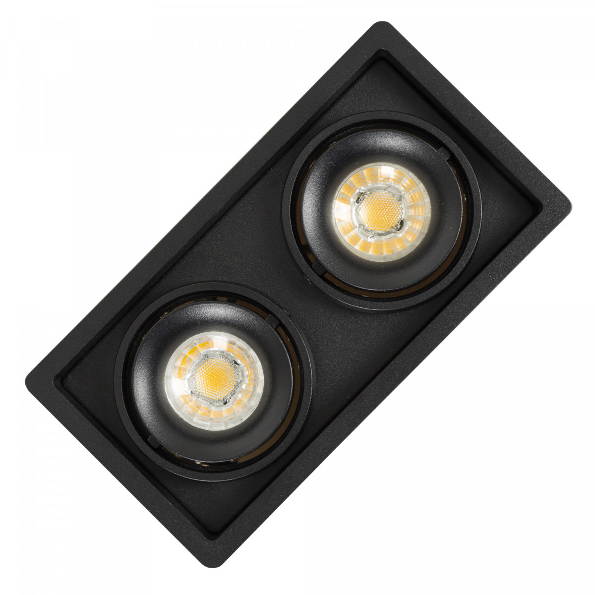 Set de 6 double spots Bjorn 2 (7768X6) noirs orientables à encastrer | Nostalux.fr