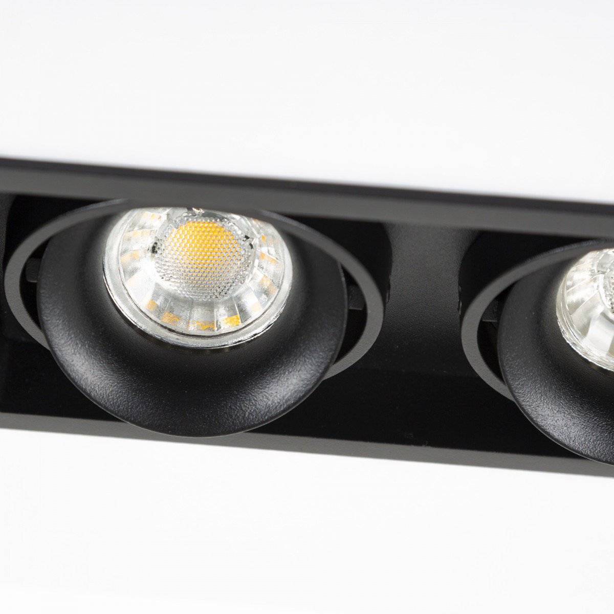 Set de 6 double spots Bjorn 2 (7768X6) noirs orientables à encastrer | Nostalux.fr