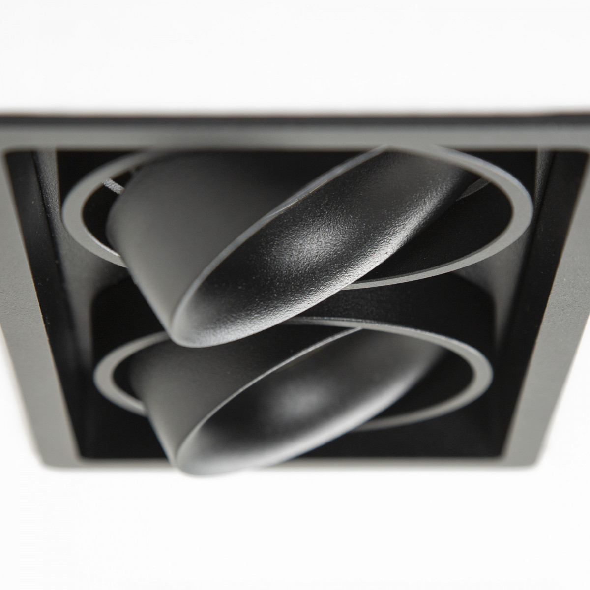 Set de 6 double spots Bjorn 2 (7768X6) noirs orientables à encastrer | Nostalux.fr