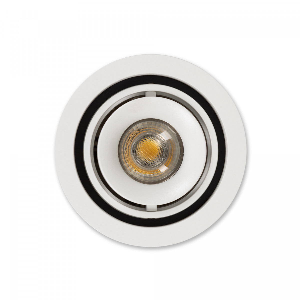 Spot de plafond Bjorn 1 (7669) rond blanc à encastrer orientable et rotatif | Nostalux.fr