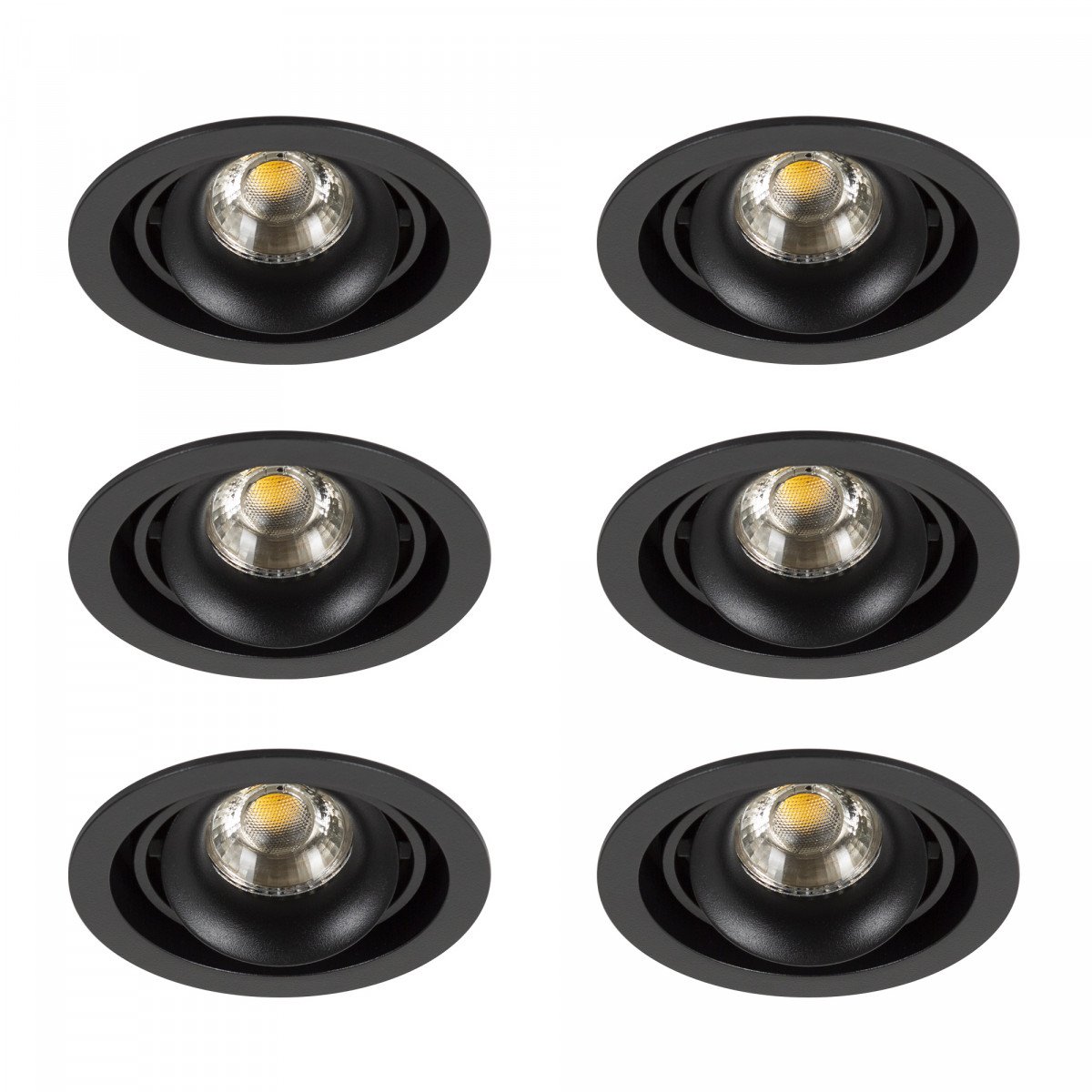 Set de 6 spots encastrables Bjorn 1 ronds noirs orientables | Nostalux.fr