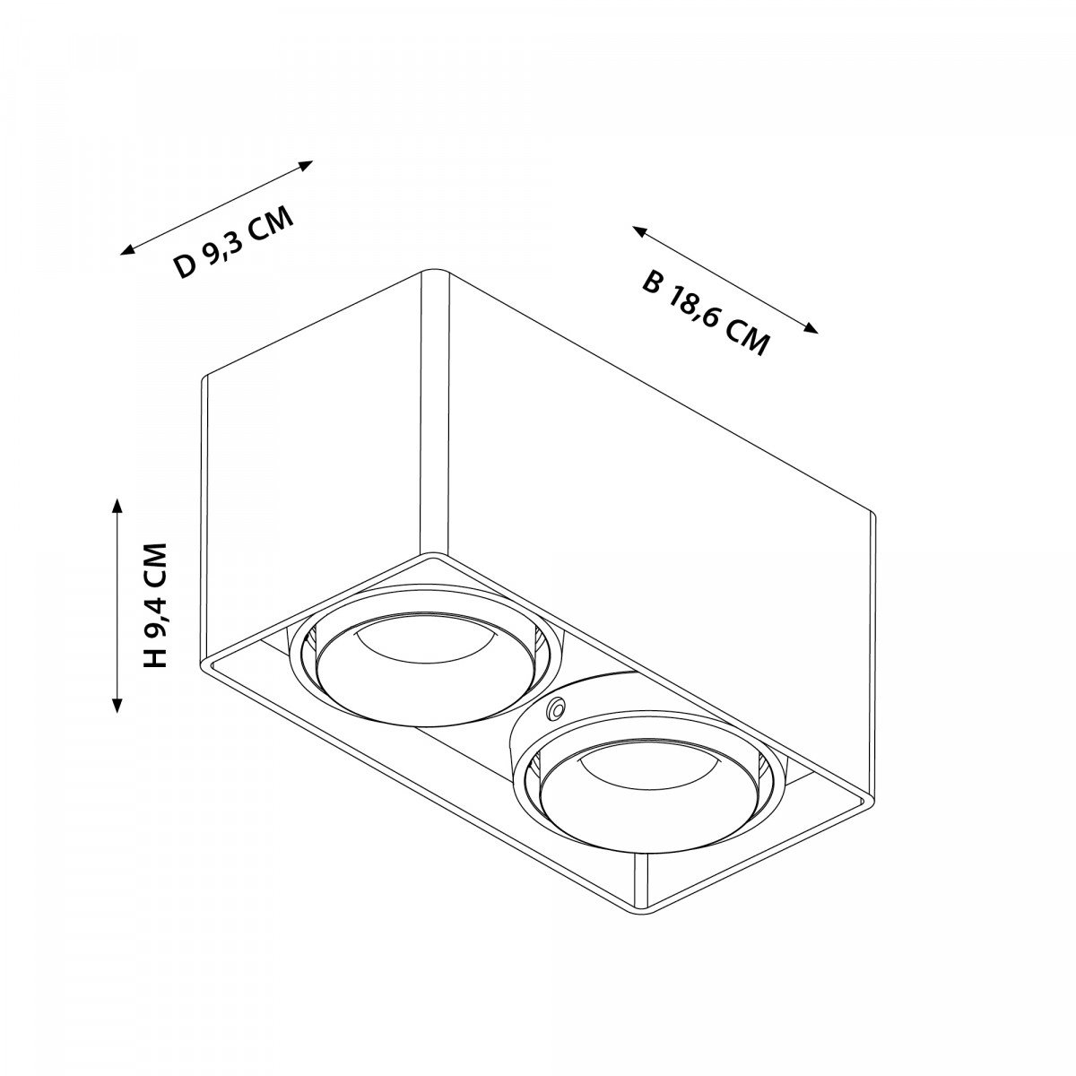 Double spot en saillie Bjorn 2 champagne orientable (7724)| Nostalux.fr