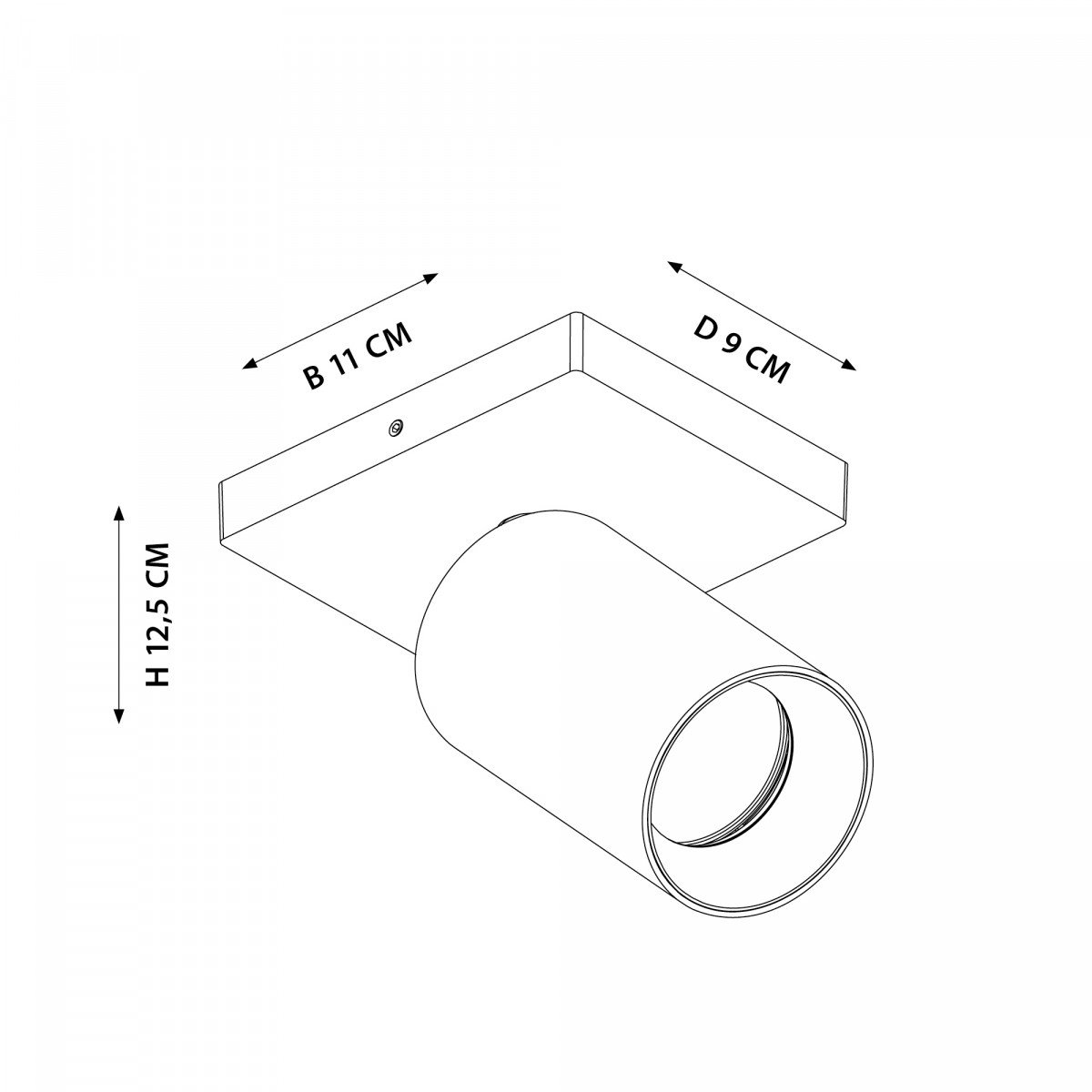 Spot champagne r en saillie Mila 1 (7671) orientable| Nostalux.fr